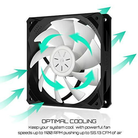 upHere 120mm 5V ARGB Case Fan 3-Pin High Airflow ARGB LED for Computer Cases Cooling,5-Pack,NK123+3-5